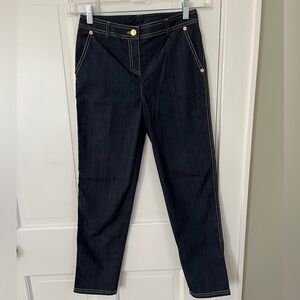 St. John Dark Wash Straight Leg Jeans Womens 2 Lightweight Denim Stretch New